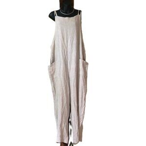 100% Linen Aly Wear Overalls | Oversized Flexible Fit | Natural